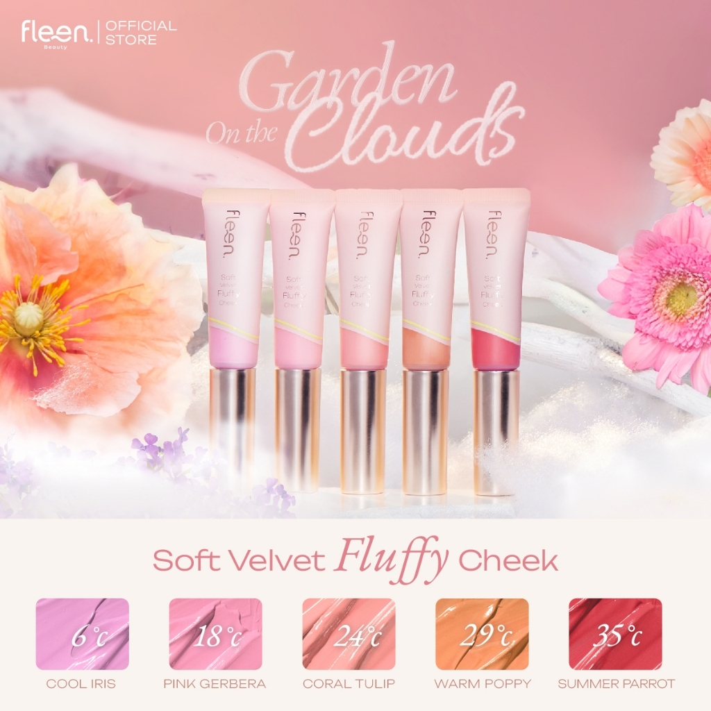 .(สั่งจากVDOส่วนลดสุดปัง!!) แบ่งขาย8สี บลัชออนฟุ้ง เนื้อละมุน Fleen Beauty Soft Velvet Fluffy Cheek