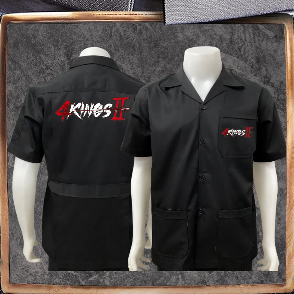 เสื้อช็อปสีดำสกรีนหน้า-หลัง4KINGS