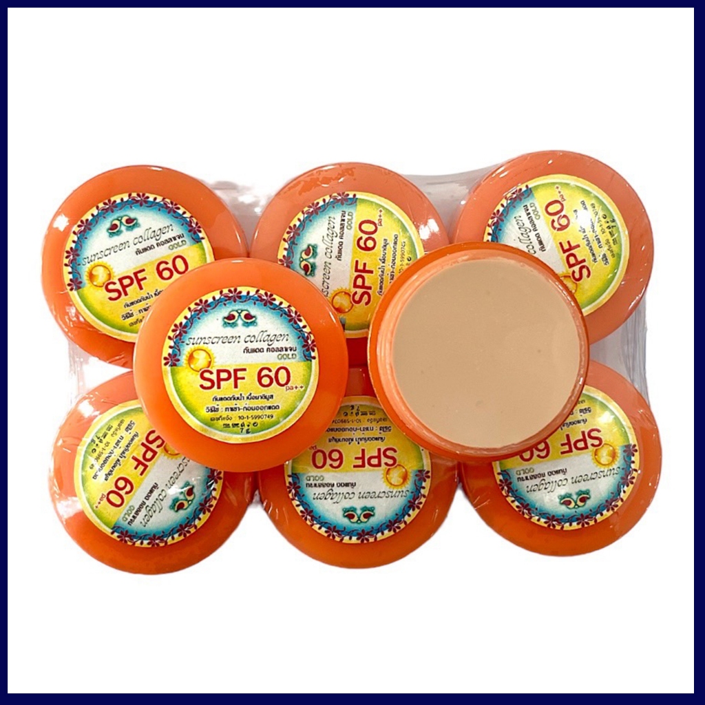 [ แพ็ค/6ตลับ ] กันแดดคอลลาเจนทองคำ ( กันแดดเนื้อมูส ) Spf 60 pa+++