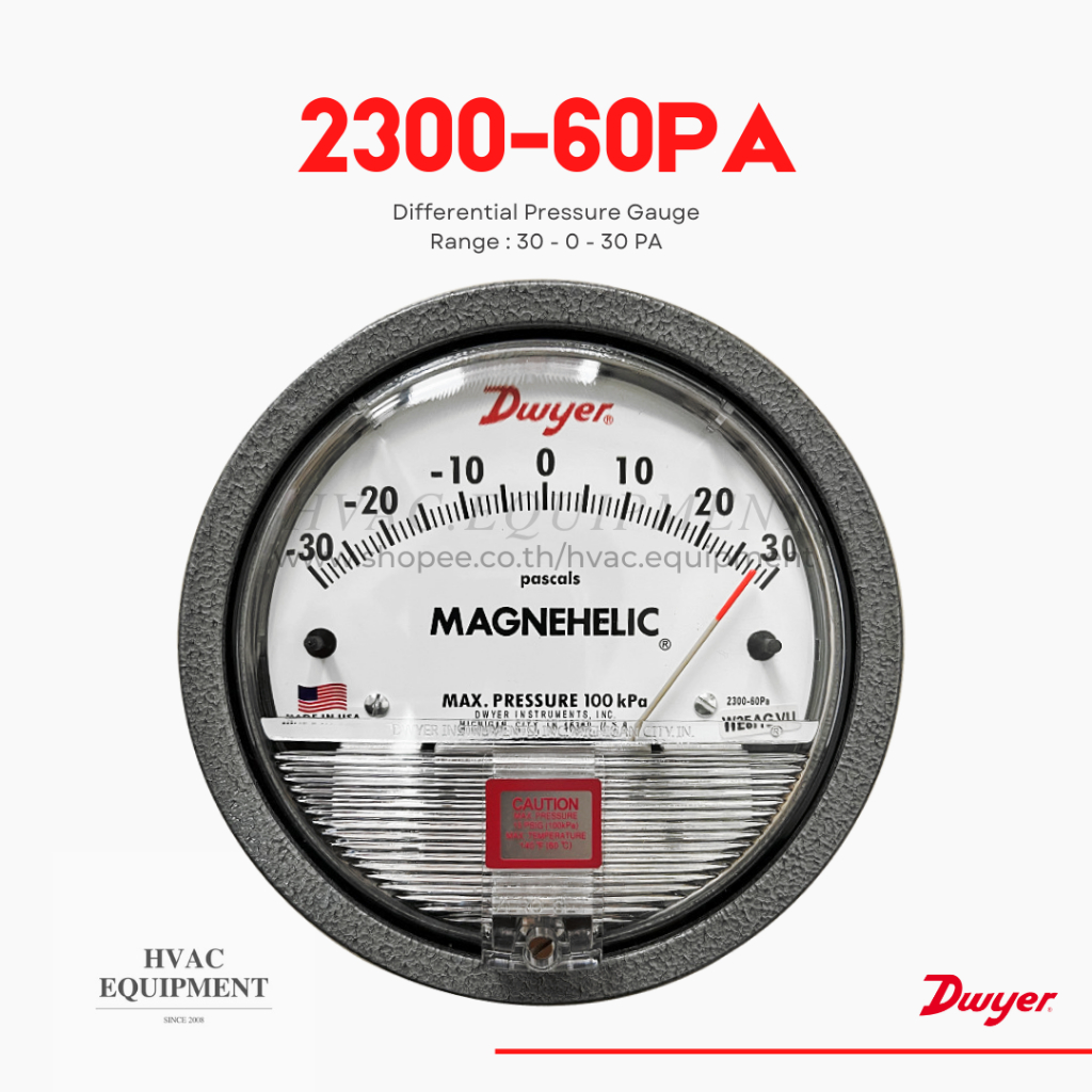 Series 2000 "Dwyer" Magnehelic, Differential Pressure Gauge, Zero Center Ranges (PA) เกจวัดแรงดันควา