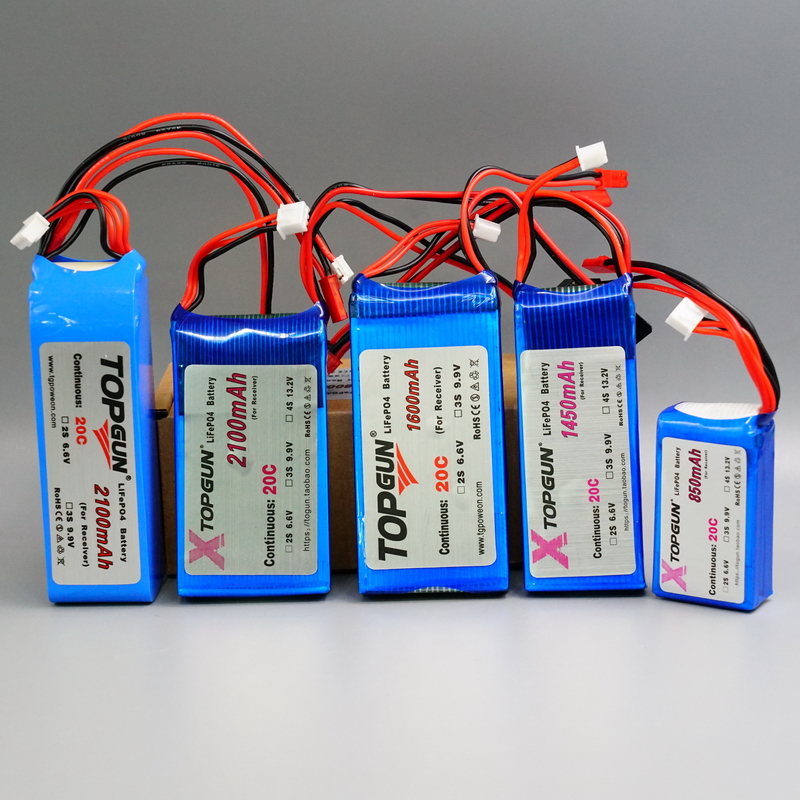 TOPGUN(LiFePo4)  หลายขนาด 850mA_1450mA_1600mA_2100mA สำหรับใส่รีโมท หรือรีซีฟ (ส่งจาดปกระเทศไทย)