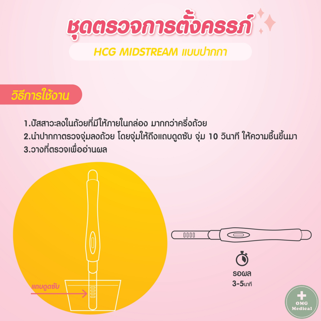 ที่ตรวจครรภ์✅​ ร้านยาเชื่อถือได้ แบบปากกา จุ่ม *ไม่เขียนชื่อสินค้าหน้าซอง* ตรวจตั้งครรภ์ HCG Pregnancy Test pen EXP 2025 - รูปที่ 2