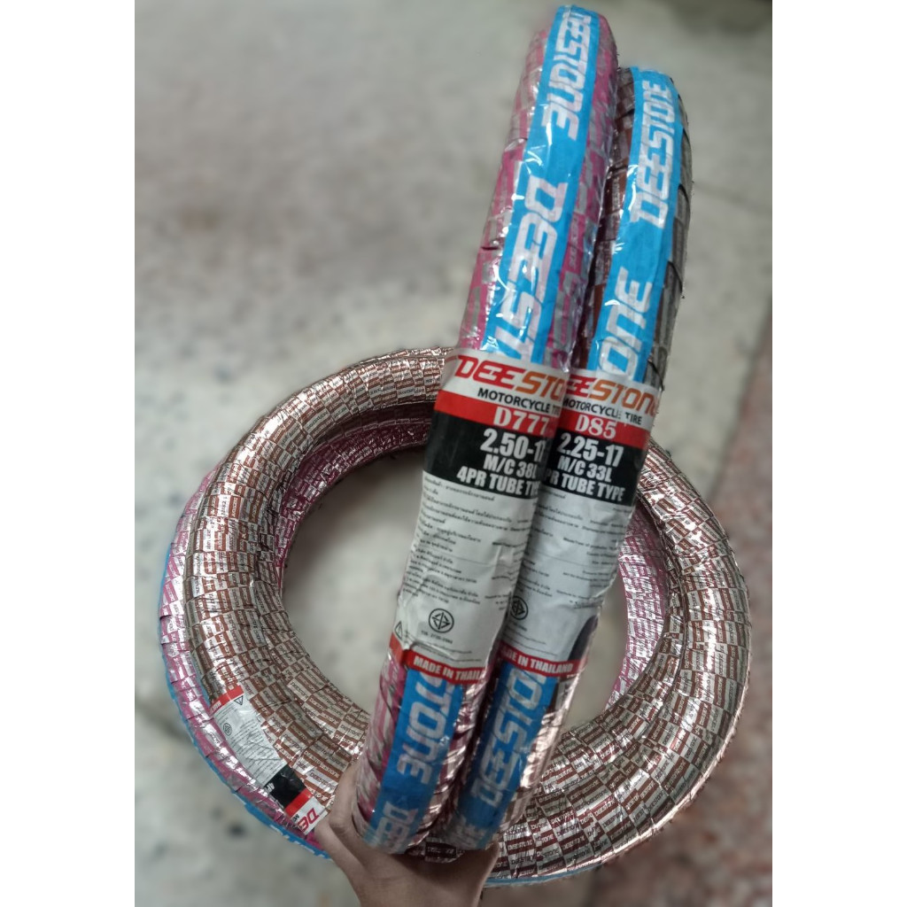 ยางนอก DEESTONE ลายตรง D85 2.25-17ขอบ 17 ลายเม็ดข้าวโพด D777 2.50-17 ขอบ17