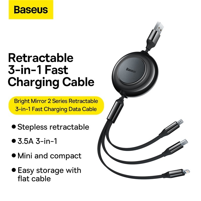 Baseus 3 in 1 สายชาร์จ USB C 100W 3.5A 66W ชาร์จเร็ว สําหรับ Macbook Samsung Xiaomi