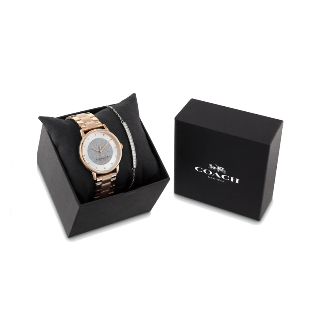 Coach CO14000090  Grand Women's Watch &amp; Bracelet Gift Set นาฬิกาข้อมือผู้หญิง สี Rose Gold