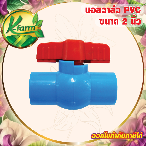 บอลวาล์ว PVC ขนาด 2 นิ้ว บอลวาล์ว 2 นิ้ว ท่อน้ำ ท่อ PVC ข้อต่อ PVC ระบบน้ำ รดน้ำต้นไม้ อุปกรณ์การเกษตร