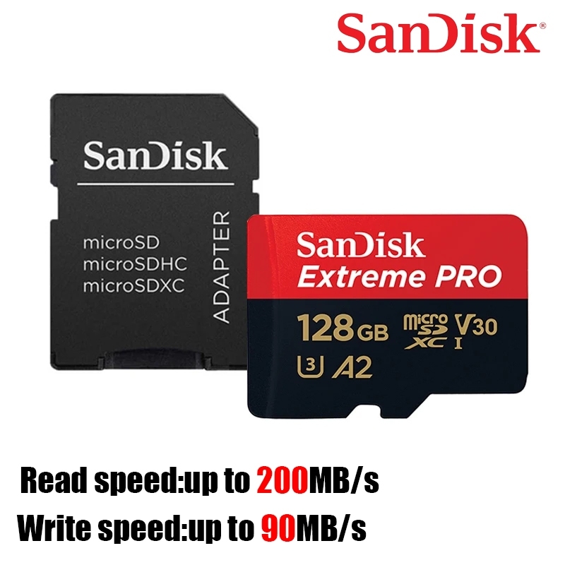 Sandisk Memory Card Extreme PRO microSD Card 64GB/128GB Class10 A2 ความเร็วสูง การ์ดหน่วยความจำการตรวจสอบโทรศัพท์ม