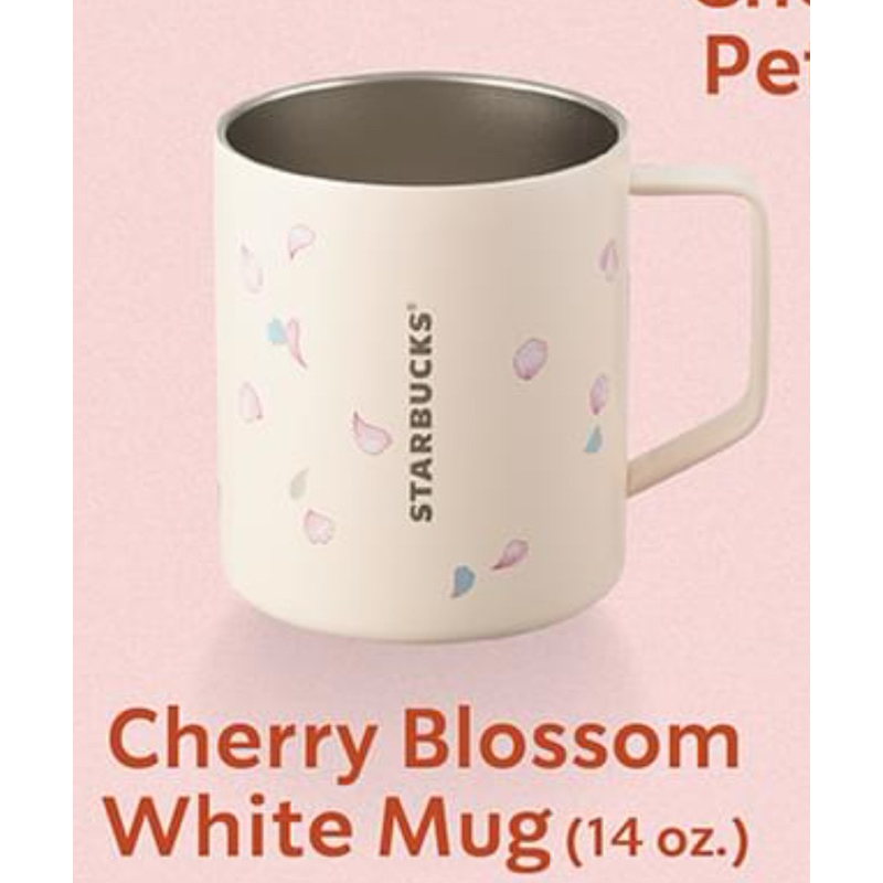 Starbucks cherry blossom white mug 14 oz sakura 2024