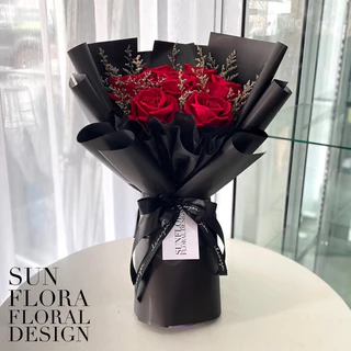 [Sunflora] ช่อดอกกุหลาบประดิษฐ์กำมะหยี่ช่อใหญ่พิเศษ !! 🌹 แซมแคสเปีย ช่อดอกไม้ วาเลนไทน์ ของขวัญปัจฉิม