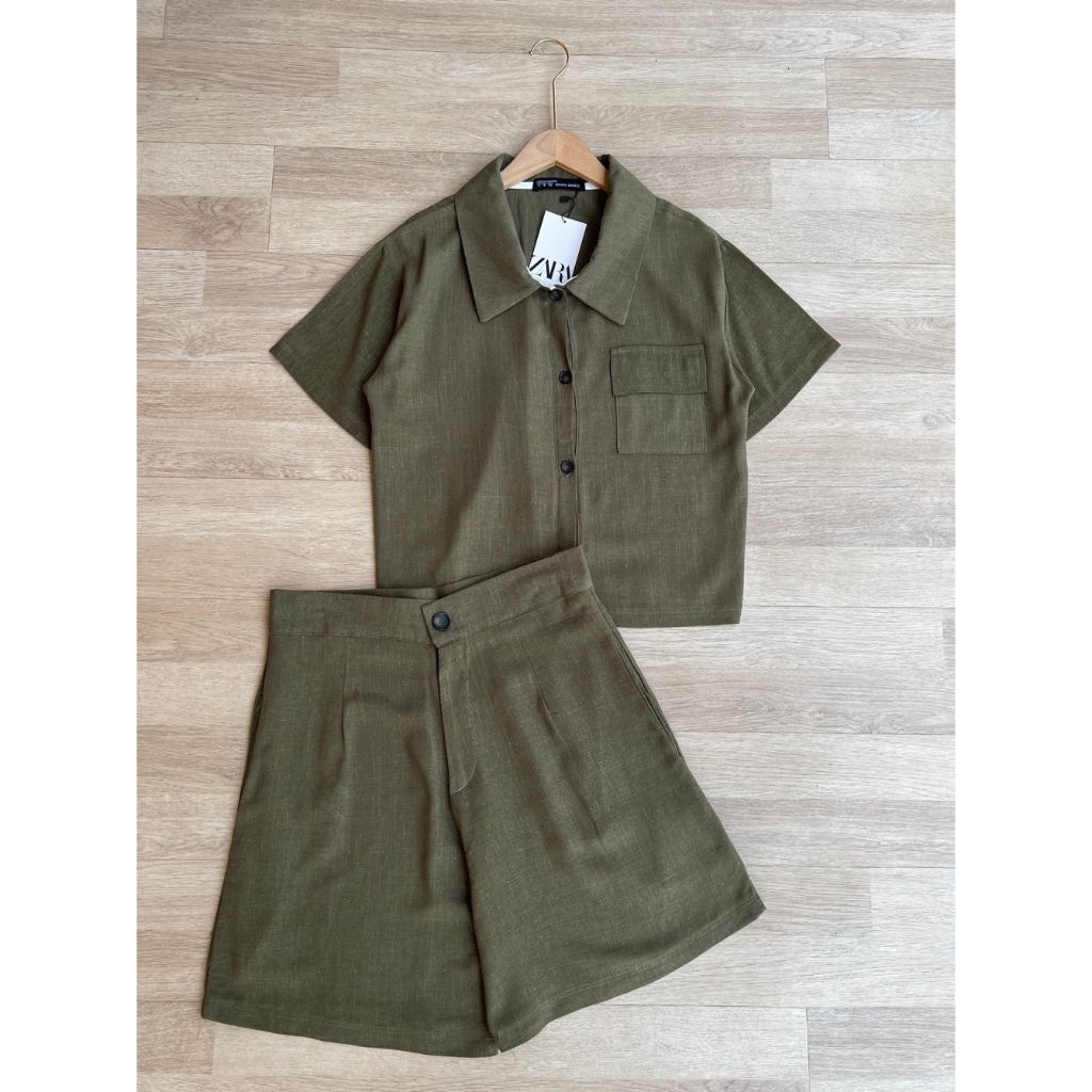 ชุดเซ็ท Zara เสื้อเชิ้ต กางเกงขาสั้น