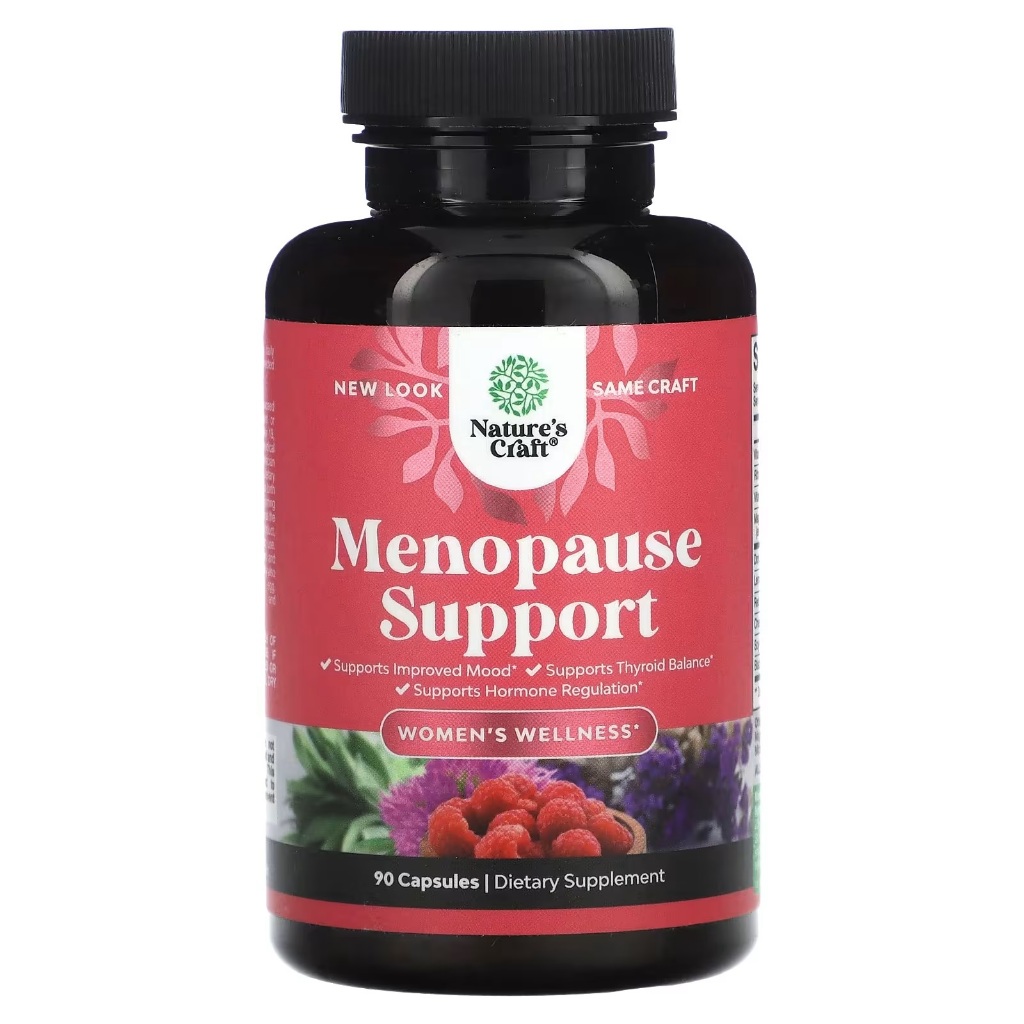 ผลิตภัณฑ์บำรุงสุขภาวะสำหรับผู้หญิงในวัยหมดประจำเดือน Women's Wellness, Menopause Support 90 แคปซูล, Nature's Craft