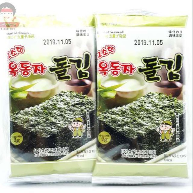 ( ลดราคา ) Ock Dong Ja สาหร่ายทะเลปรุงรส รสดั้งเดิม หอมน้ำมันงา จากเกาหลี ( 1แพ็คบรรจุ2g.×8ซอง) Exp 15.01.2027