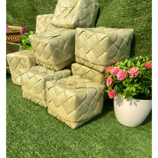 กล่องข้าวใบตาล กระติ๊บข้าวนึ่ง 8x8 ซม.พร้อมส่ง ร้านอาหาร