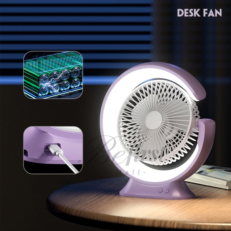 พัดลมตั้งโต๊ะ ไฟปรับได้3สี LED ประหยัดพลังงาน สําหรับบ้าน และรถยนต์ usb ชาร์จได้ พัดลมไฟฟ้า C00010