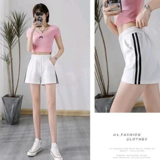 💕พร้อมส่ง🚀(M-5XL) กางเกงขาสั้นผู้หญิง กางเกงวอร์มใส่สบาย มีกระเป๋าทั้งสองด้าน
