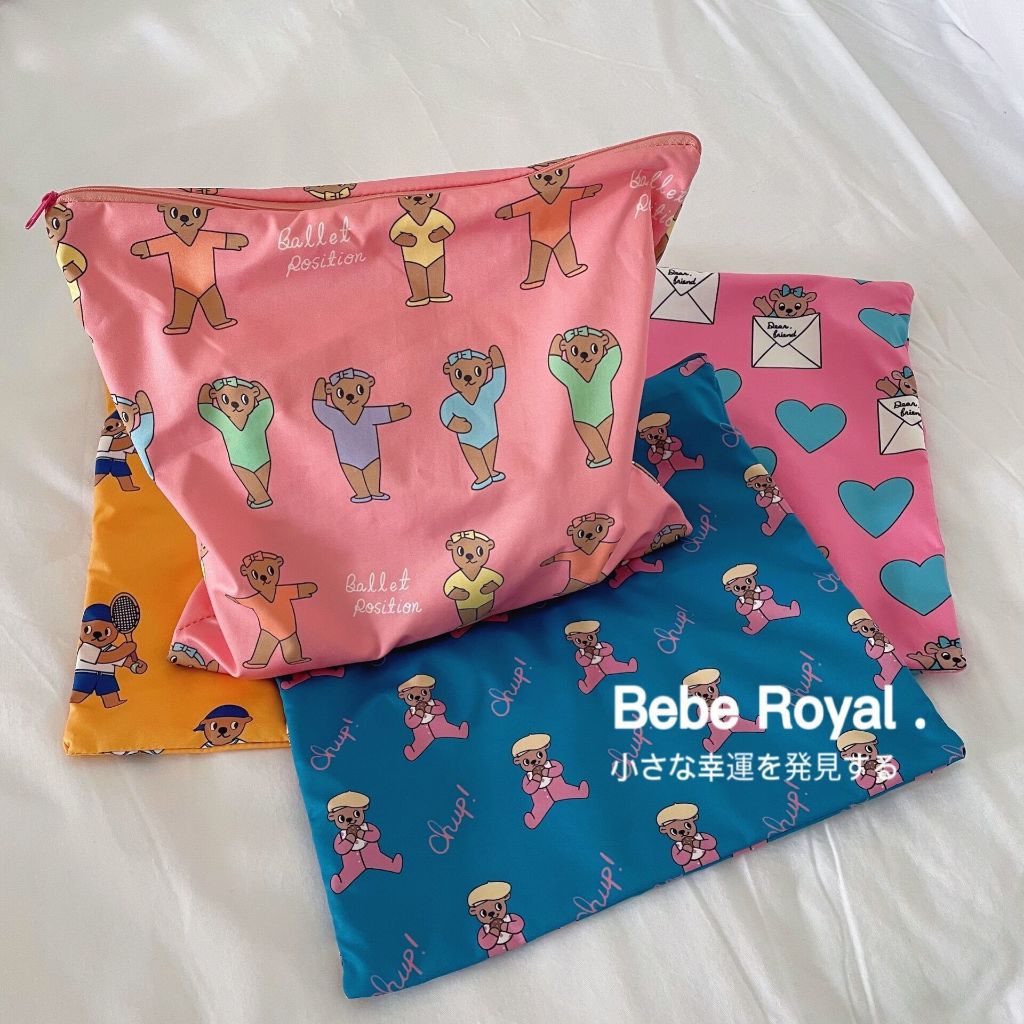 (พร้อมส่ง🐻) 𝘒𝘰𝘳𝘦𝘢𝘯 𝘪𝘯𝘴 𝘤𝘢𝘳𝘵𝘰𝘰𝘯 𝘤𝘶𝘵𝘦 𝘣𝘦𝘢𝘳 𝘴𝘵𝘰𝘳𝘢𝘨𝘦 𝘣𝘢𝘨 กระเป๋าเครื่องสำอาง กระเป๋าใส่ของจุกจิก