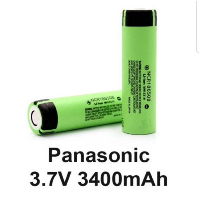 [ของแท้100%แอมปเต็ม]ถ่านชาร์จPanasonic 18650 หัวเรียบหัวตัด 3400mAh(จำนวน1ก้อน)