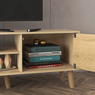 Tomato Home ชั้นทีวี Millers 2.0 TV cabinet with rattan effect fronts| วางทีวีใหญ่สุด 75นิ้ว|