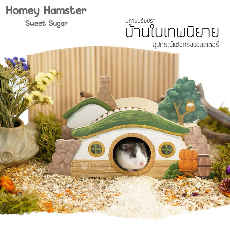 Homey Hamster บ้านหลบแฮมสเตอร์ Sweet Sugar บ้านหลบแฮมสเตอร์ ของแต่งกรงหนูแฮมสเตอร์ บันไดแฮมสเตอร์ รองกรง กล่องขุด ขนมหนู