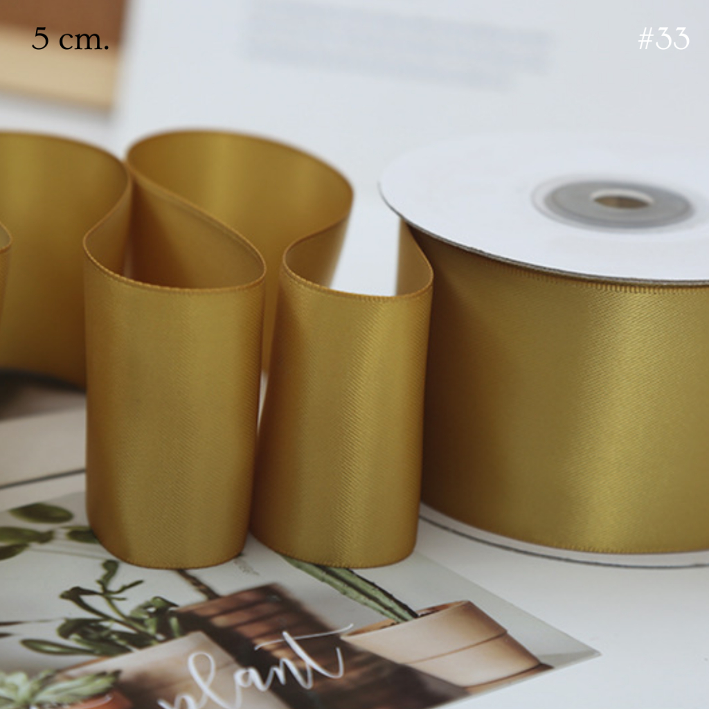 ริบบิ้นซาตินสีเรียบเงา 2 ด้าน ขนาด 5 cm. Double Side Ribbon – รุ่น Premium Satin ผูกของขวัญวันเกิด [RBY-0023] - รูปที่ 5