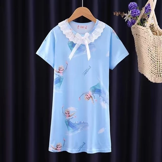 พร้อมส่ง ชุดนอนเด็กผู้หญิงลายการ์ตูนทรงกระโปรงล่าสุดนื้อผ้านิ่มใส่สบายๅ1181