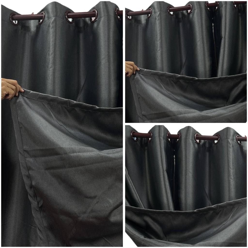 ผ้าม่านประตูหน้าต่างเจาะตะไกรกั้นแสงกัน UV 98% ลายเรียบๆ BB