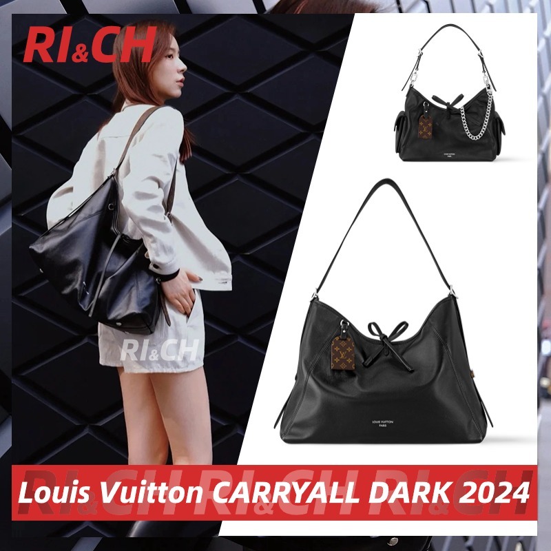 24 NEW #Rich Louis Vuitton ราคาถูกที่สุดใน Shopee แท้💯กระเป๋ารุ่น CarryAll Dark MM Tote Bag สีดำ LV CARRYALL CARGO SMALL