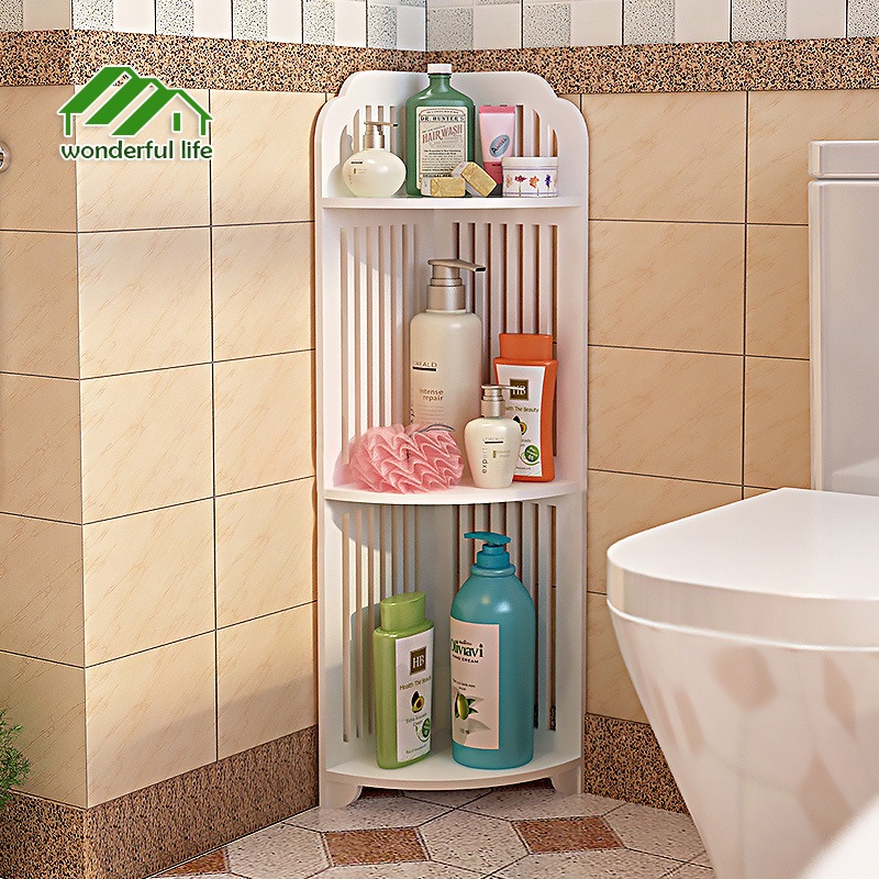 Wonderful life ชั้นวางของ ชั้นวางของในห้องน้ำ ชั้นวางของในห้อง ชั้นวางของห้องครัว ชั้นวางของ 3 เข้ามุม