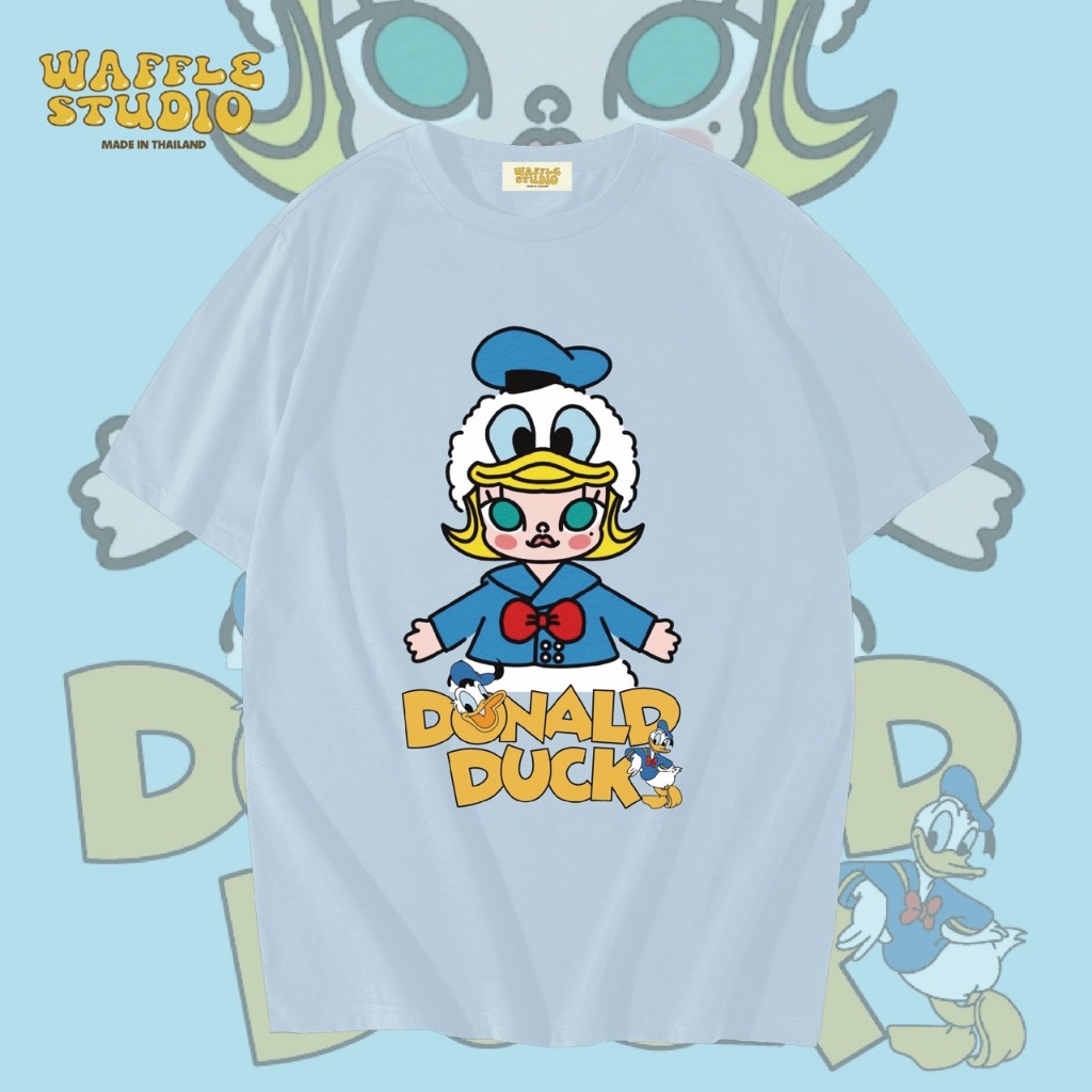 [ ส่งฟรี 🔥 ] WS0108 เสื้อยืดโอเวอร์ไซส์ เสื้อยืดเกาหลี ผ้าคอตตอน100% เสื้อยืด Molly มอลลี่ โดนัลดักส์ WAFFLE STUDIO - รูปที่ 4