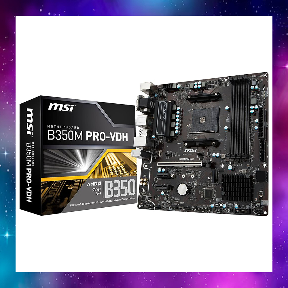 MAINBOARD (เมนบอร์ด) AM4 MSI B350M PRO-VDH RYZEN ใช้งานปกติ