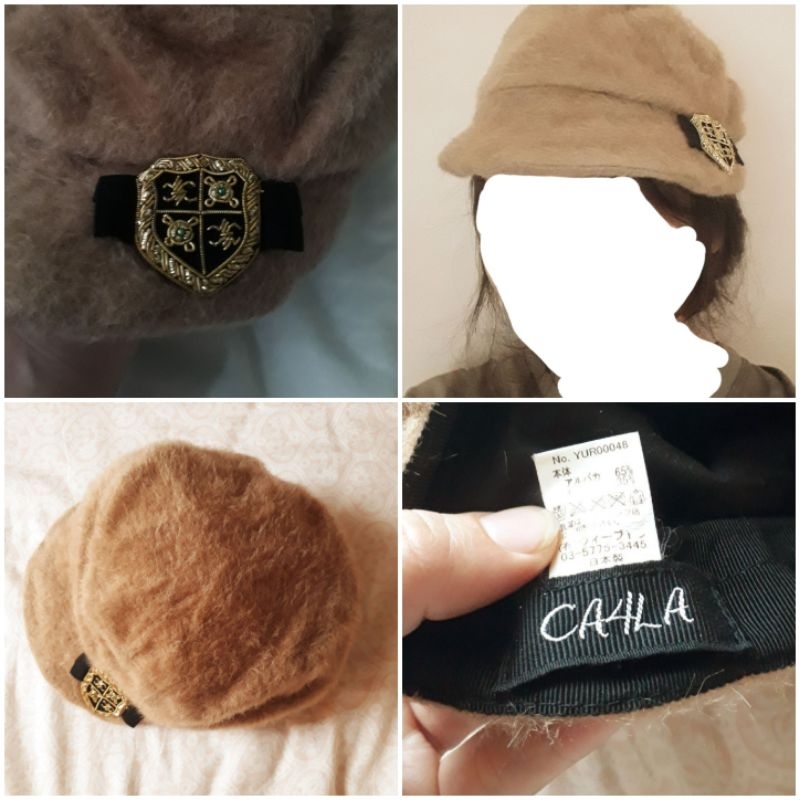 Ca4la alpaca wool fur hat หมวกขนๆสีน้ำตาลอ่อน