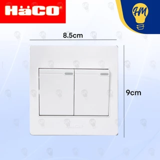 Haco สวิทช์ทางเดียว ติดลอย (ครบชุด) 1 ช่อง 2 ช่อง 3 ช่อง 4 ช่อง 5 ช่อง