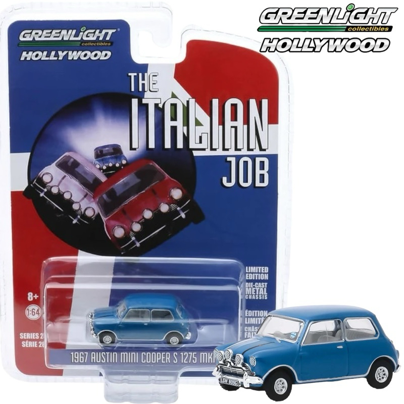 Greenlight | 1967 AUSTIN MINI COOPER S 1275 MKI น้ำเงิน (The Italian Job) สเกล 1:64