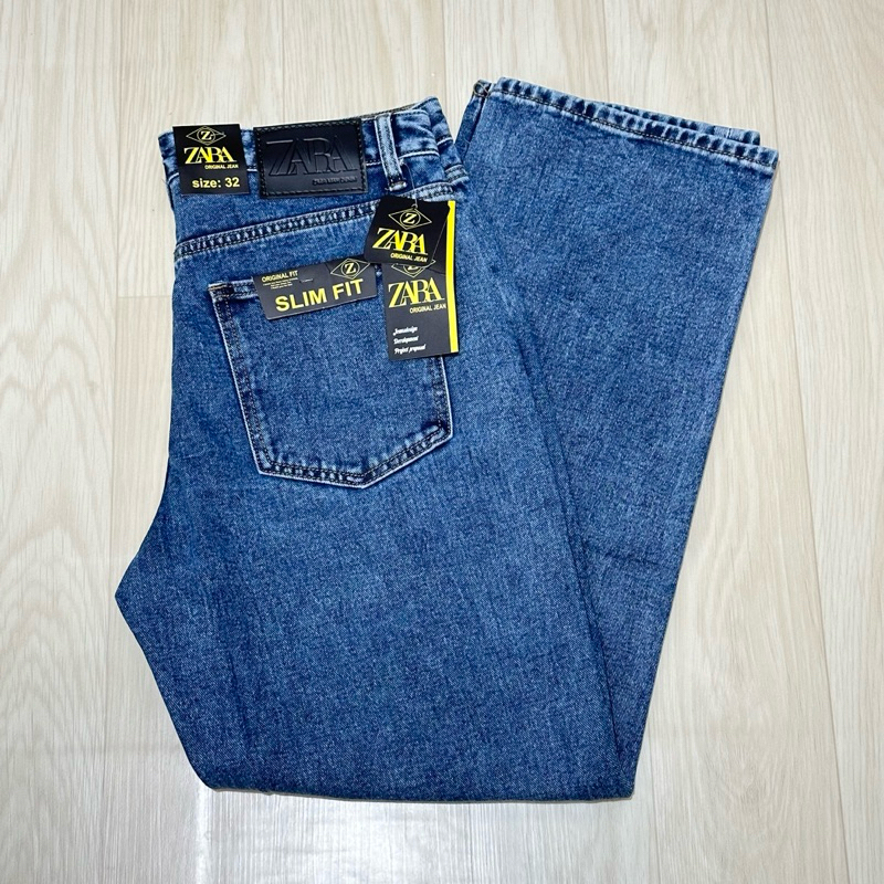 ของใหม่ กางเกงยีนส์ ZARA MAN DENIM ทรงขากระบอก Size 32