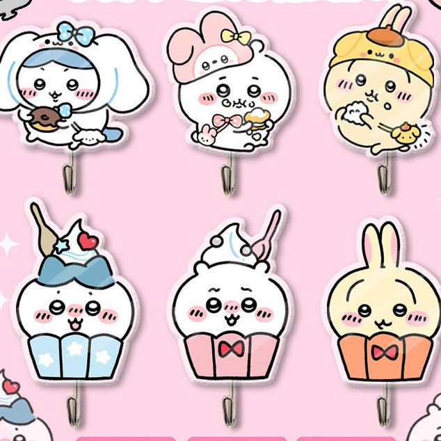 ♞Jiikawa Cute No-Punch Hook กาวแข็งแรง