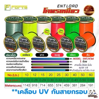 สายเอ็น โหลด สีสะท้อนแสง [Forte] สายเอ็นโหลด ENT โมโน สีสะท้อนแสง ขนาด 1/8 สำหรับงาน หน้าดิน ทะเล ENT LOAD โครตเหนียว