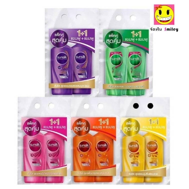 ส่งฟรี จ่าย 100 ซันซิล แพ็คคู่ ปั้ม สร+สระ 350 ml ใช้โค้ดในไลฟ์