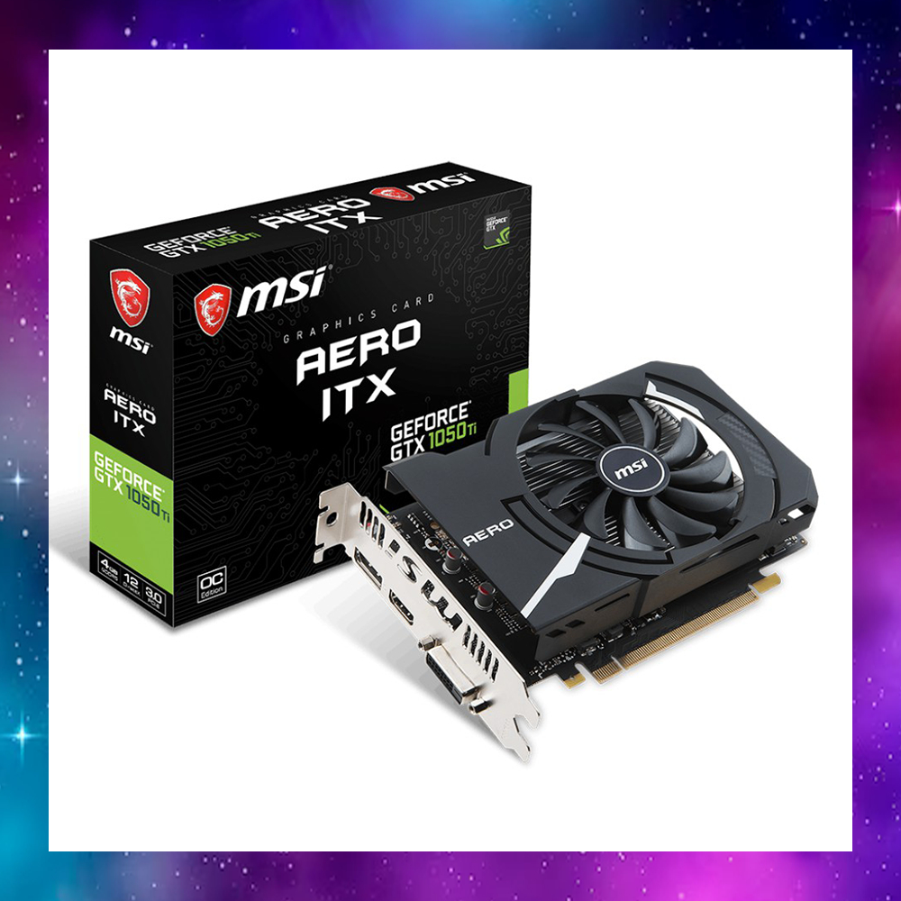 VGA (การ์ดแสดงผล) MSI GTX1050Ti 1050 Ti 1050Ti AERO ITX 4GB OCV1 ไม่ต่อไฟ ใช้งานปกติ