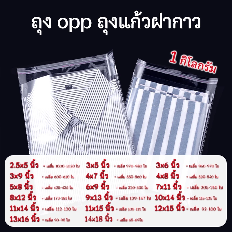 ถุงแก้วOPP ฝากาว อย่างหนา OPP แบบ1กิโล #opp001