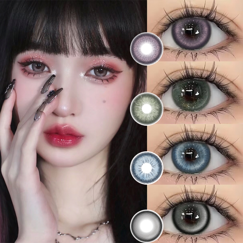 【Yilala】คอนแทคเลนส์สี 30 สี สีฟ้า/ชมพู/ม่วง/น้ำตาล/สีดำ/เทา/สีเขียว DIA: 14.0-14.5 มม Color contact lenses
