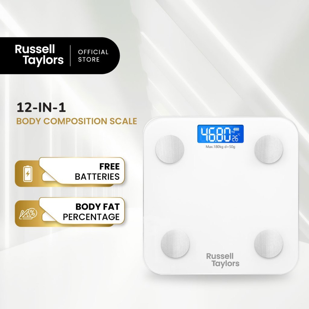 Russell Taylors SMART BMI เครื่องชั่งวัดองค์ประกอบไขมันในร่างกาย บลูทูธดิจิตอล BluetoothScale BWS-10