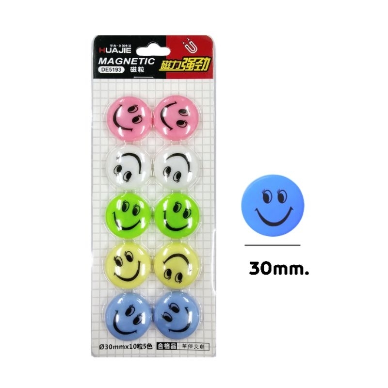 เม็ดแม่เหล็กแฟนซี Magnetic DE5193 ขนาด 30mm. สำหรับติดตู้เย็น ติดกระดานแม่เหล็ก