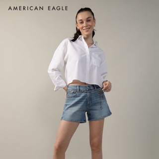American Eagle Cropped Button-Up Shirt เสื้อเชิ้ต ผู้หญิง คร…