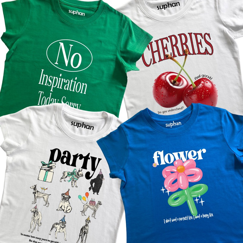 (สั่งผ่านvideoลด50%)💥Chicchi.cshop | รวมลายเสื้อยืด baby tee พร้อมส่ง น่ารักสุดๆ มีหลายลาย ใส่สบายมาก