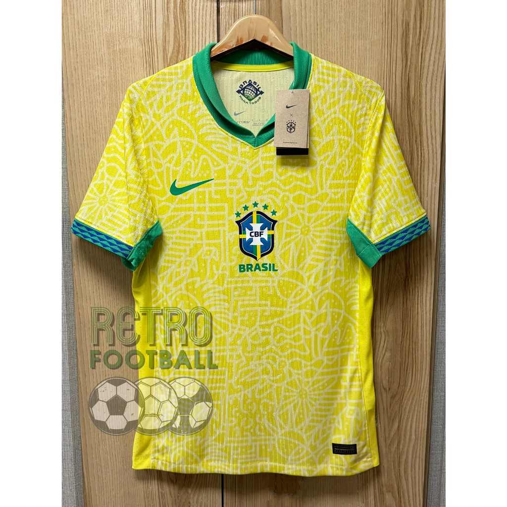 เสื้อฟุตบอลทีมชาติ บราซิล Home ชุดเหย้า ยูโร 2024 [ PLAYER ] เกรดนักเตะ สีเหลือง ตรงปกเหมือนต้นฉบับ
