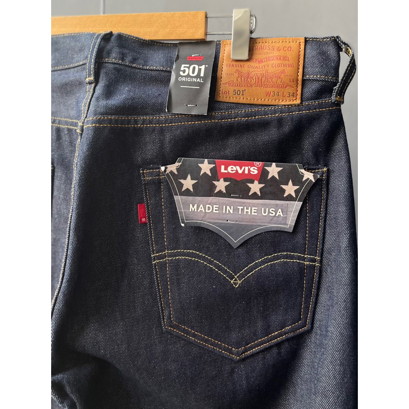 กางเกงยีนส์ LEVI'S 501 พรีเมียม ผ้าดิบ ริมแดง MADE IN USA