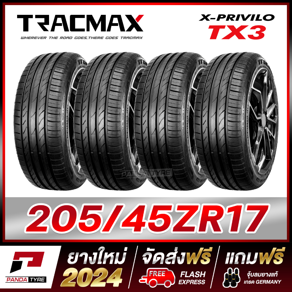 TRACMAX 205/45R17 ยางรถยนต์ขอบ17 รุ่น TX3 x 4 เส้น (ยางใหม่ผลิตปี 2024)