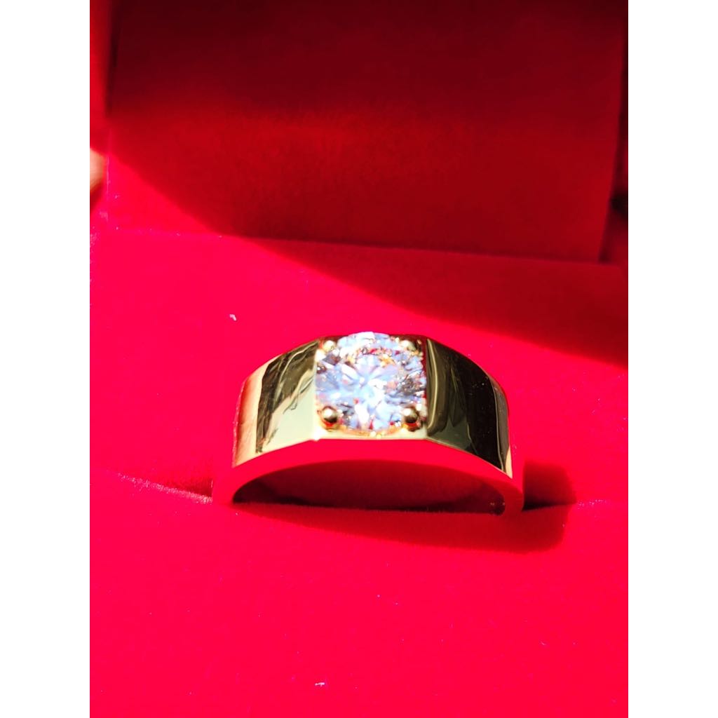 แหวนเพชร 3.01 ct E VVS2 Lab Grown Diamond - ROUND ทรงผู้ชายทองคำ 9K - พร้อมใบเซอ IGI