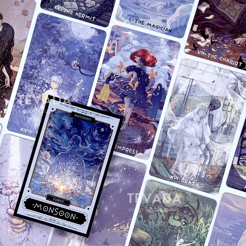 Monsoon Tarot Limited Edition พร้อมคู่มือ การ์ตูนญี่ปุ่น ไพ่ขอบเงิน ไพ่ทาโรต์ ไพ่ทาโร่ ไพ่ยิปซี ไพ่ด