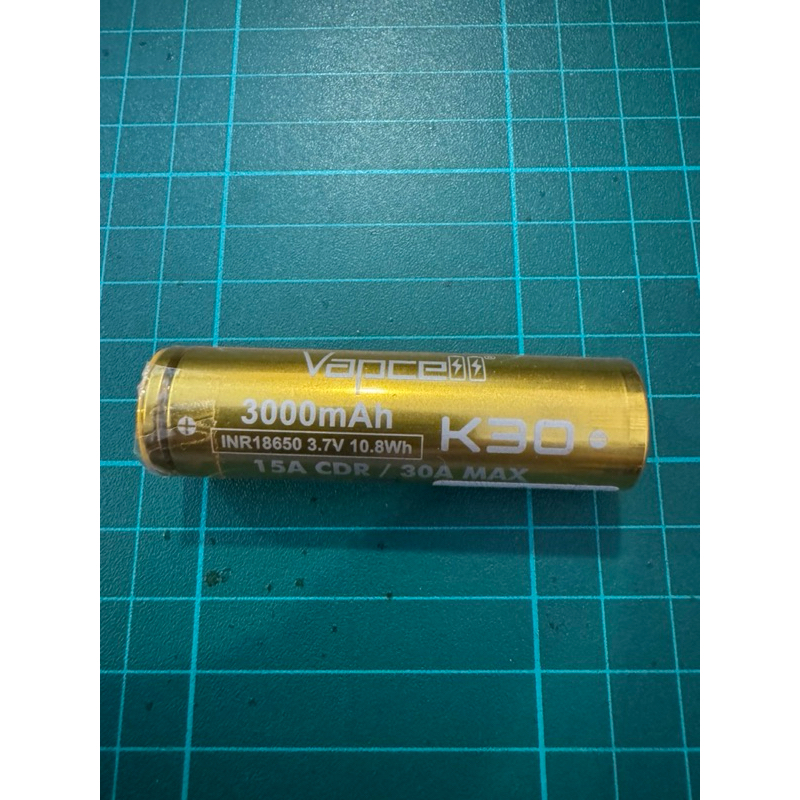 *มือสอง ใช้แล้ว คัด* ถ่าน Vapcell K30 ขนาด 18650 ความจุ 3000 mAh ไฟ 15A CDR / 30A Max มีหลายก้อน